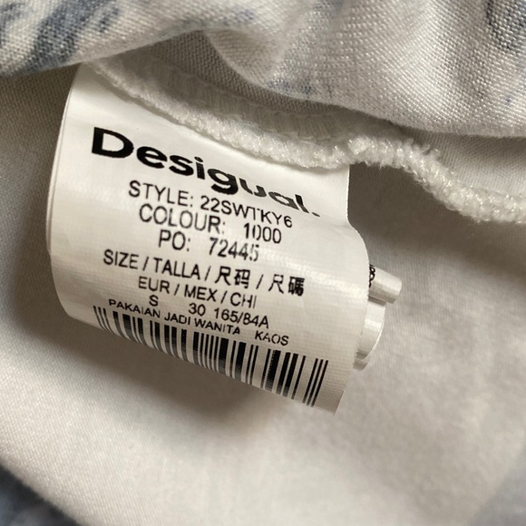 Desigual Blue and White Striped V-Neck Top - Picture 11 of 11